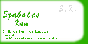 szabolcs kom business card
